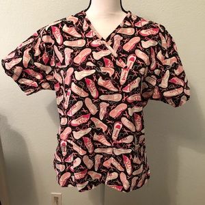 Peaches Scrub Top